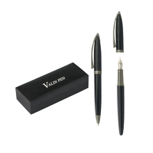 Luxury Products Gun Black Fountain Pen com Iridium Point Alemanha Nibs logotipo promocional Melhor conjunto de presentes de caneta para homens e mulheres